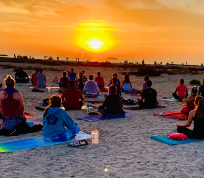 full moon beach yoga